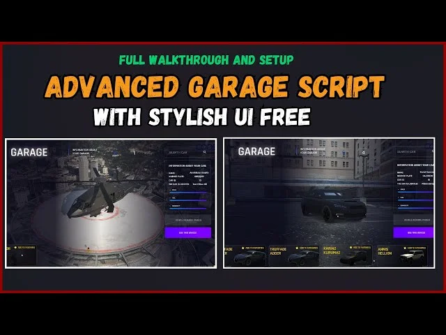 FiveM Advanced Garage Script – Stylish Multi-Location Vehicle System