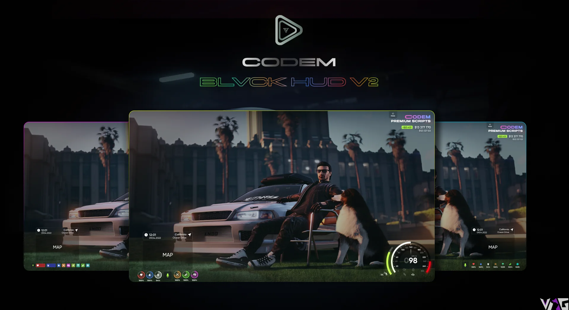 FiveM BLVCK HUD V1 + V2 – Advanced CodeM UI for ESX & QBCore