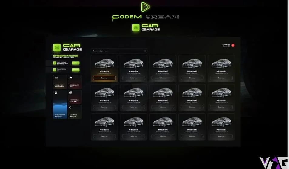 CodeM-Garage for FiveM – Futuristic Garage System for ESX & QBCore