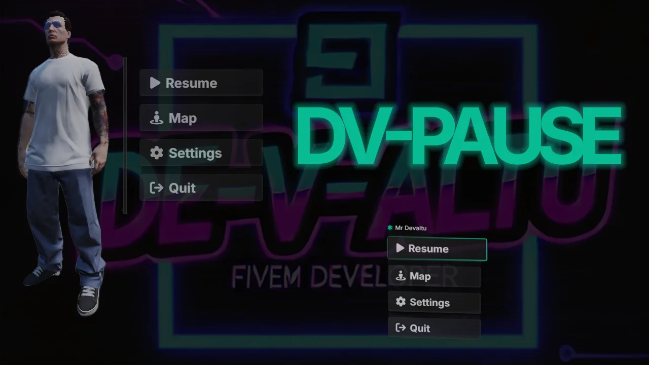 FiveM DV Pause Menu Script – Minimalist,Optimized & Fully Customizable