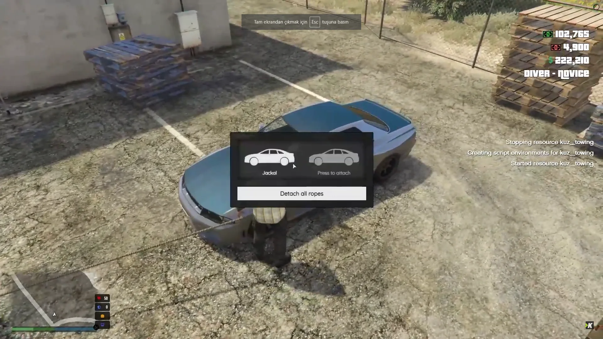 ESX Towing Vehicle script