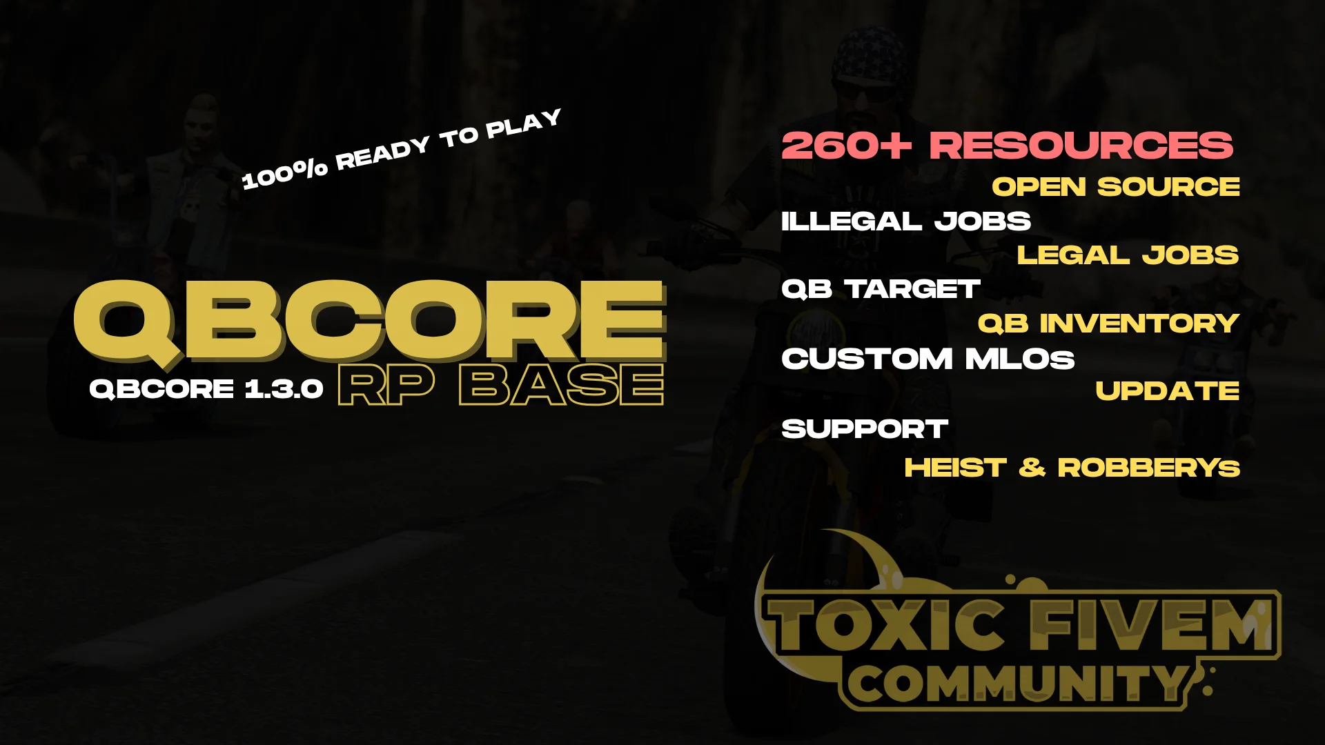 Toxic QBCore Newest V3.3 Silver Full Roleplay Base